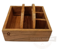 Wooden Napkin & Cutlery Holder - Image 2