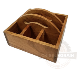 Wooden Napkin & Cutlery Holder