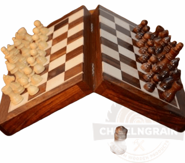 Wooden Folding Chess Board Set