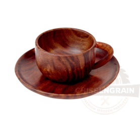 Wooden Cup & Saucer