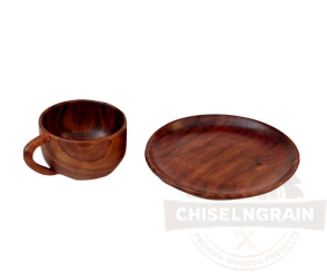 Wooden Cup & Saucer - Image 2