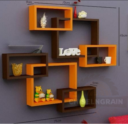 Modern Wooden Wall Shelf – Decorative Display Rack