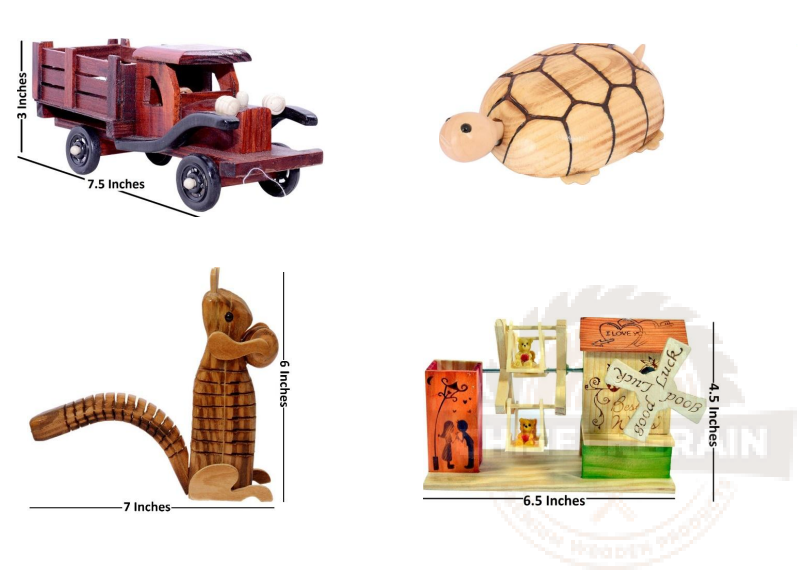 Wooden Miniature Collectible Pack (Set of 4)