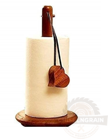 Wood Art Store Wooden Brown Tissue Roll Holder and Tissue Paper Stand for Home Table and Office