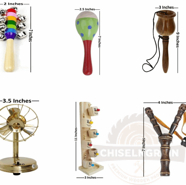 Premium Wooden & Metal Collectible Pack (Set of 6)