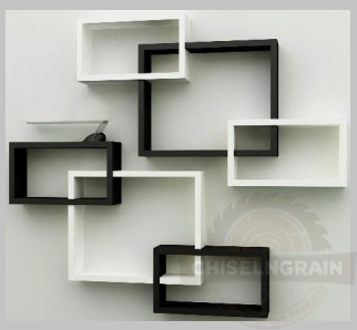 🖤 Modern Monochrome Wall Shelf — Black & White Geometric Rack