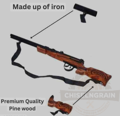 Premium Wooden & Iron Rifle Showpiece - Image 2