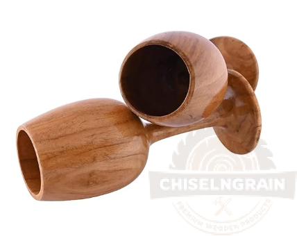 Click to see full view soulvinee Handmade Pure sheesham 260ml Wooden Wine Glass Tableware Wine Dining Glasses Bar Drinkware Eco-Friendly - Image 3
